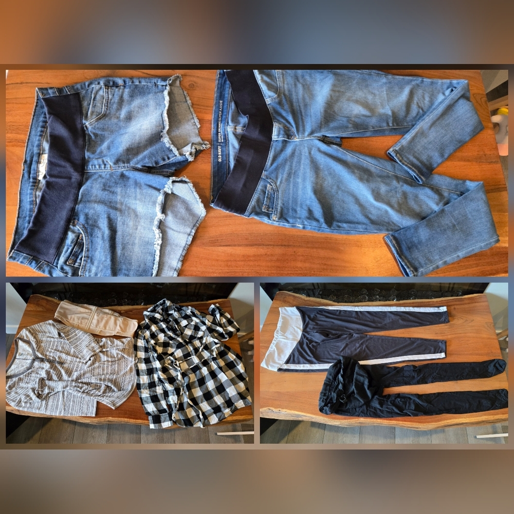 Maternity Clothing jeans Bundle, size S-M, 7 pieces